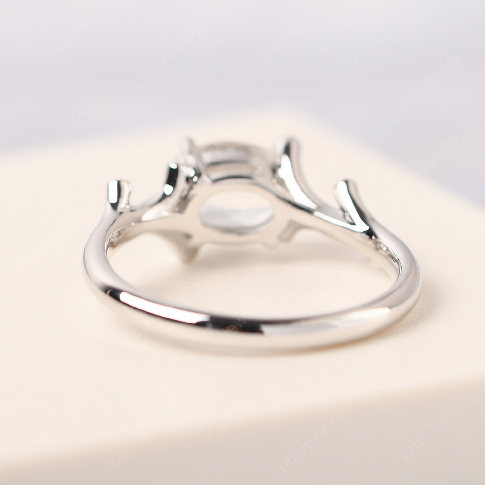 Oval Cut East West White Topaz Ring Twig Ring - LUO Jewelry