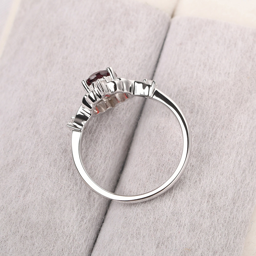 Garnet Ring Oval Vintage Engagement Ring - LUO Jewelry