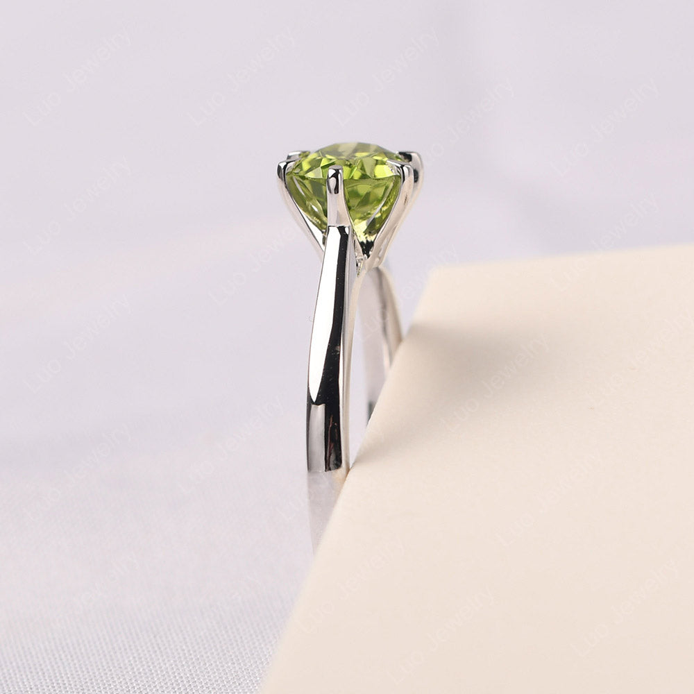 Peridot Horizontal Oval Engagement Ring - LUO Jewelry