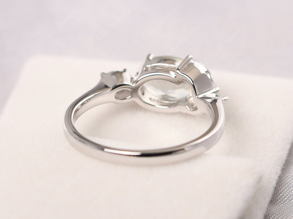 Oval Green Amethyst Mothers Ring - LUO Jewelry