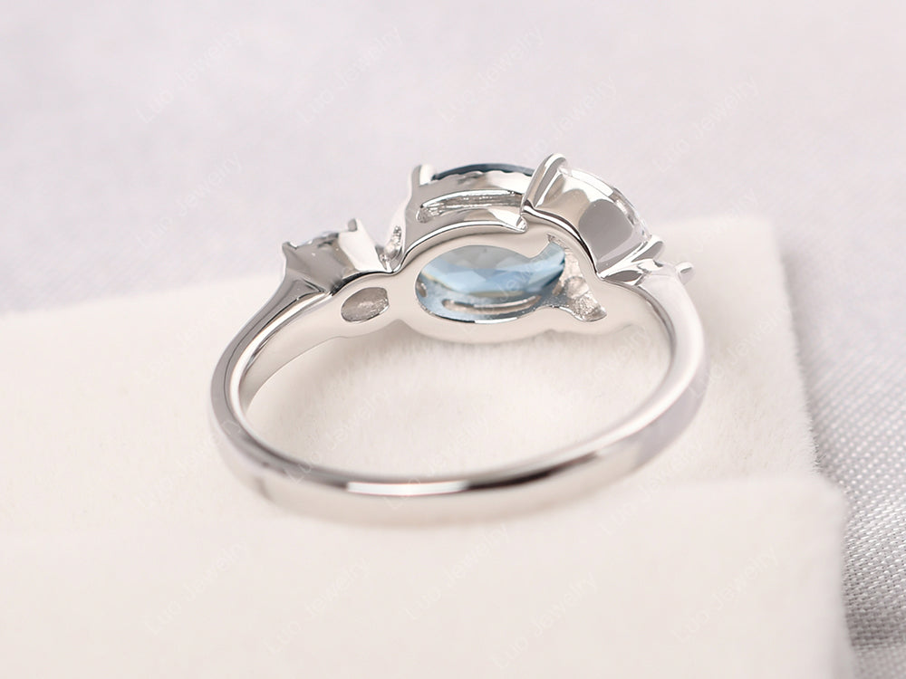 Oval London Blue Topaz Mothers Ring - LUO Jewelry