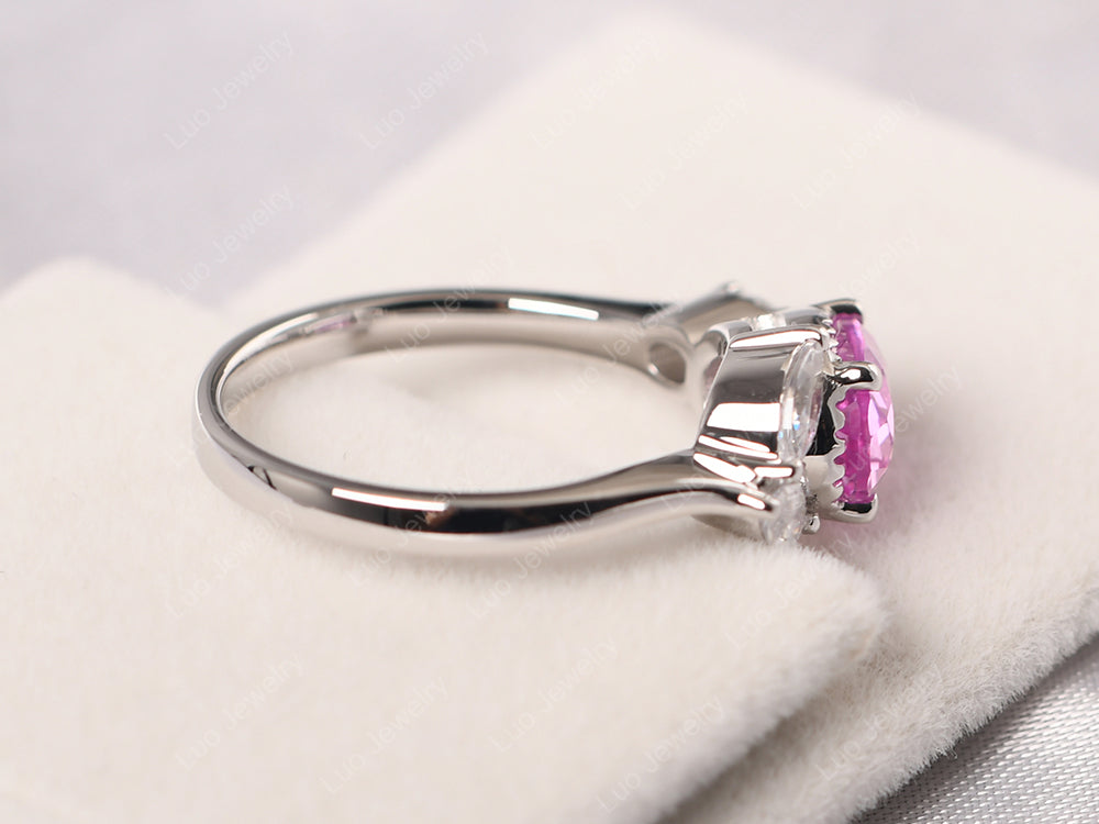 Oval Pink Sapphire Mothers Ring - LUO Jewelry