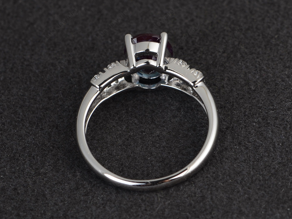 Oval Oval Alexandrite Rings Art Deco Rose Gold - LUO Jewelry