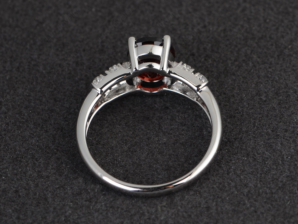 Oval Oval Garnet Rings Art Deco Rose Gold - LUO Jewelry