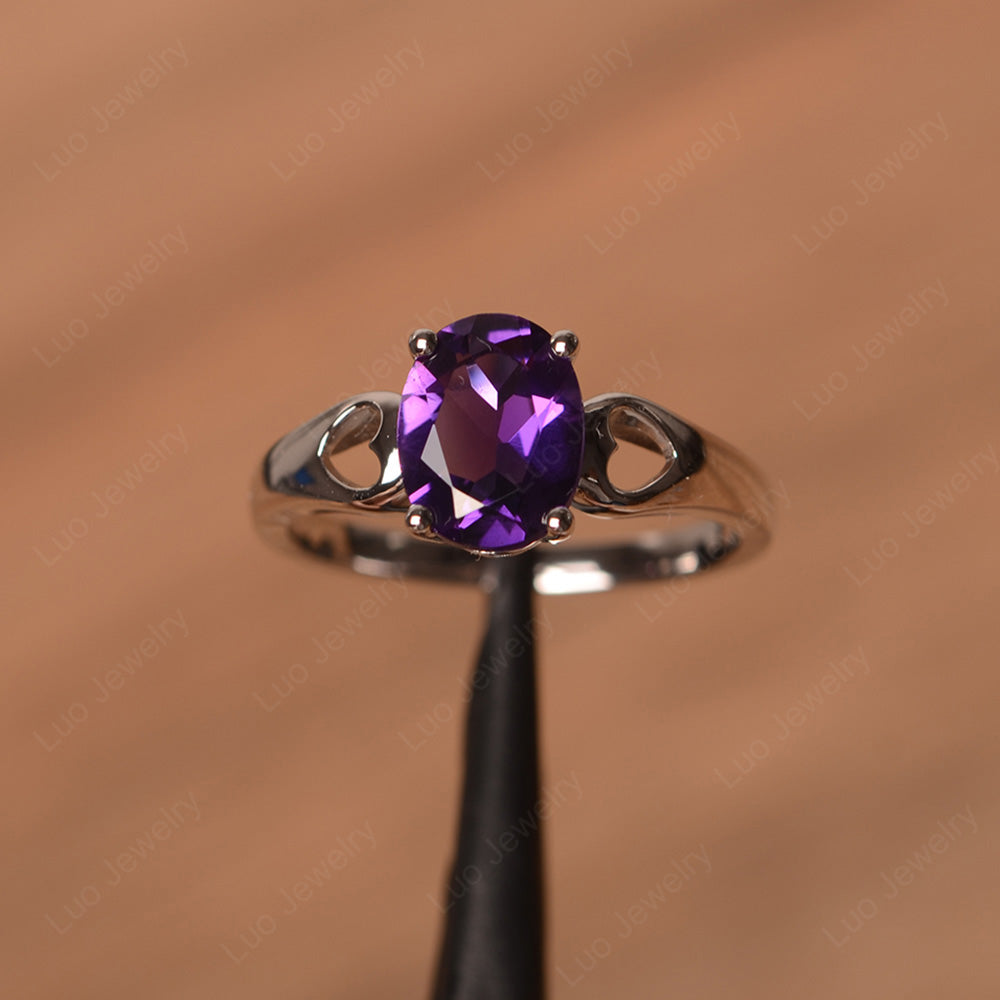 Unique Amethyst Vintage Ring Sterling Silver - LUO Jewelry