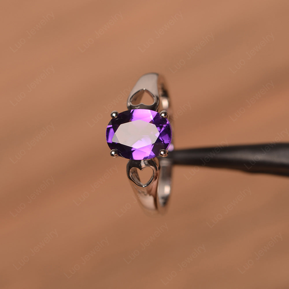 Unique Amethyst Vintage Ring Sterling Silver - LUO Jewelry