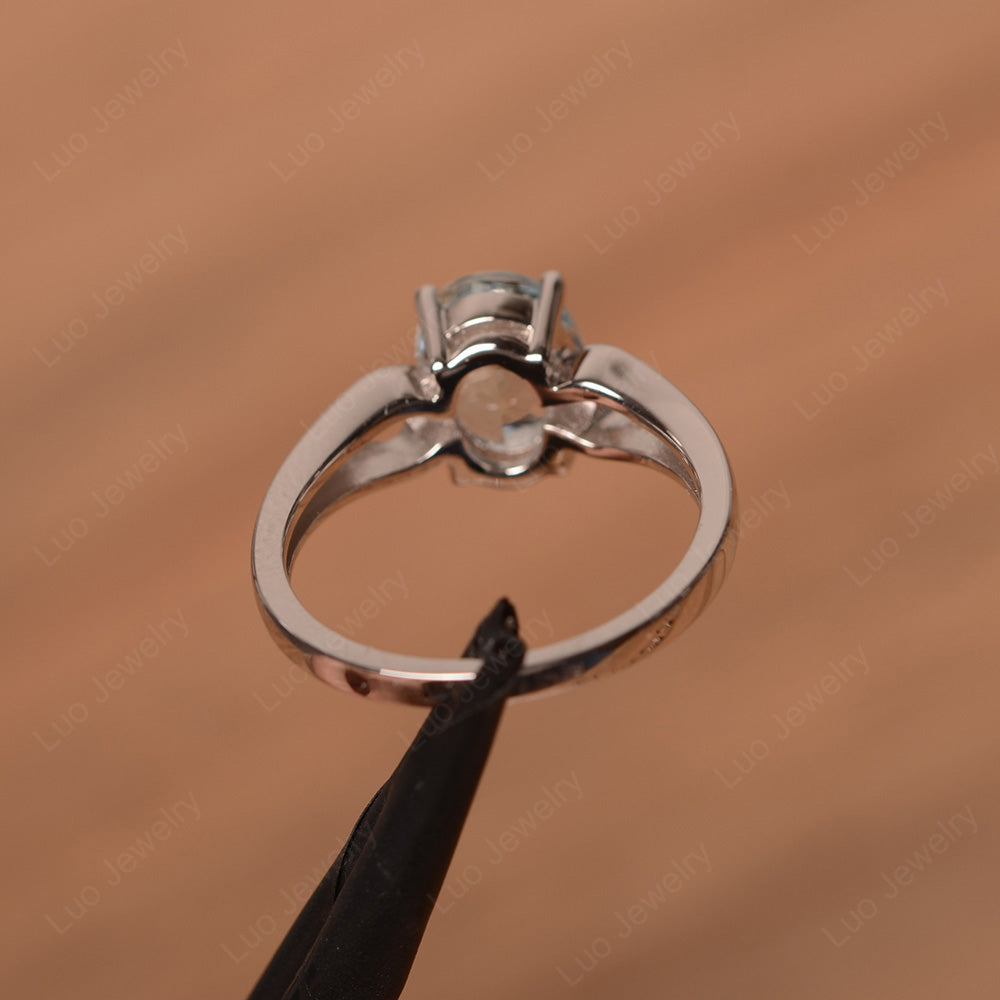 Unique Aquamarine Vintage Ring Sterling Silver - LUO Jewelry