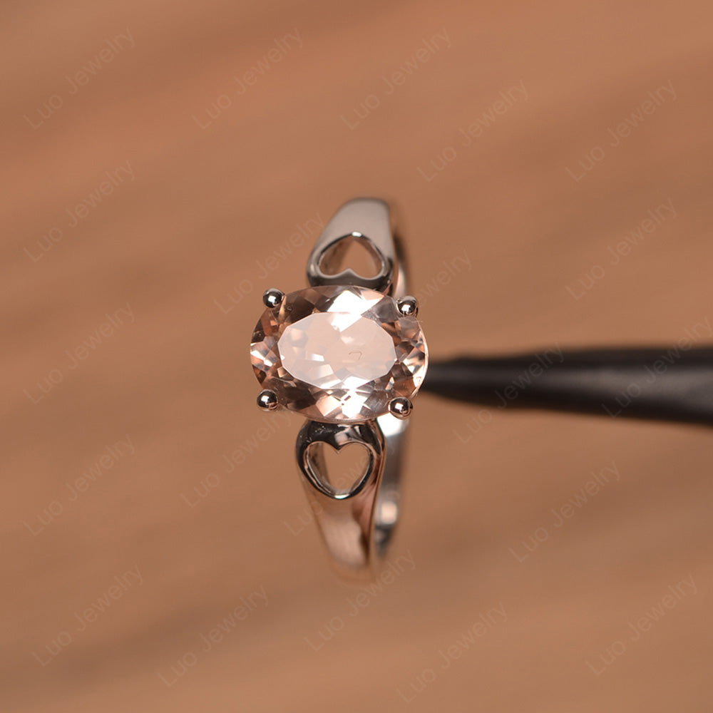 Unique Morganite Vintage Ring Sterling Silver - LUO Jewelry