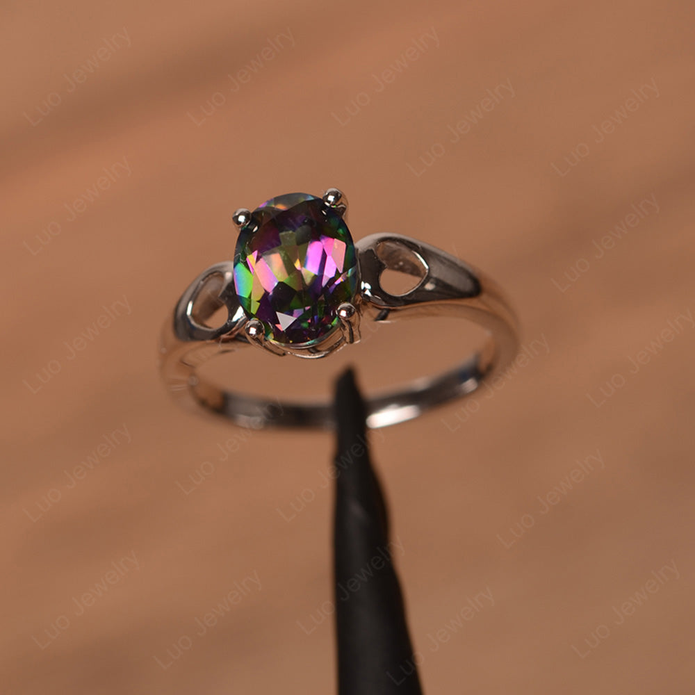 Mystic Topaz Oval Cut Engagement Ring LUO