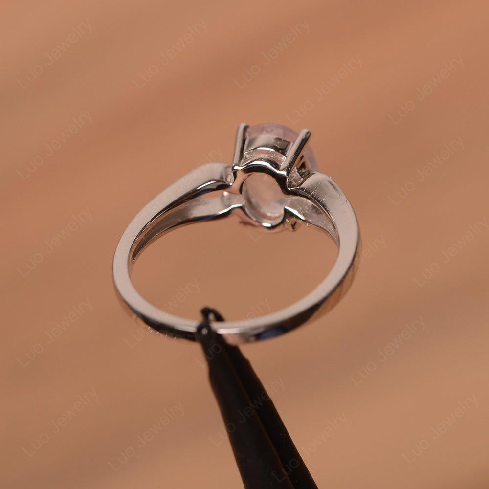 Unique Rose Quartz Vintage Ring Sterling Silver - LUO Jewelry