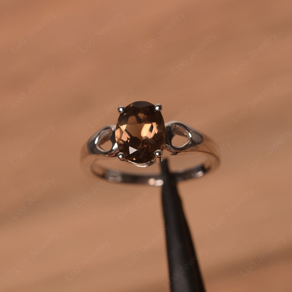 Unique Smoky Quartz Vintage Ring Sterling Silver - LUO Jewelry
