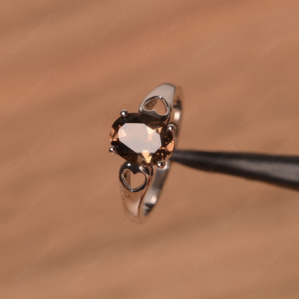 Unique Smoky Quartz Vintage Ring Sterling Silver - LUO Jewelry