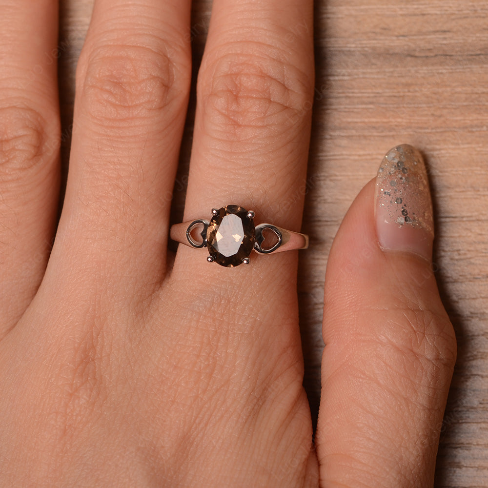 Unique Smoky Quartz Vintage Ring Sterling Silver - LUO Jewelry