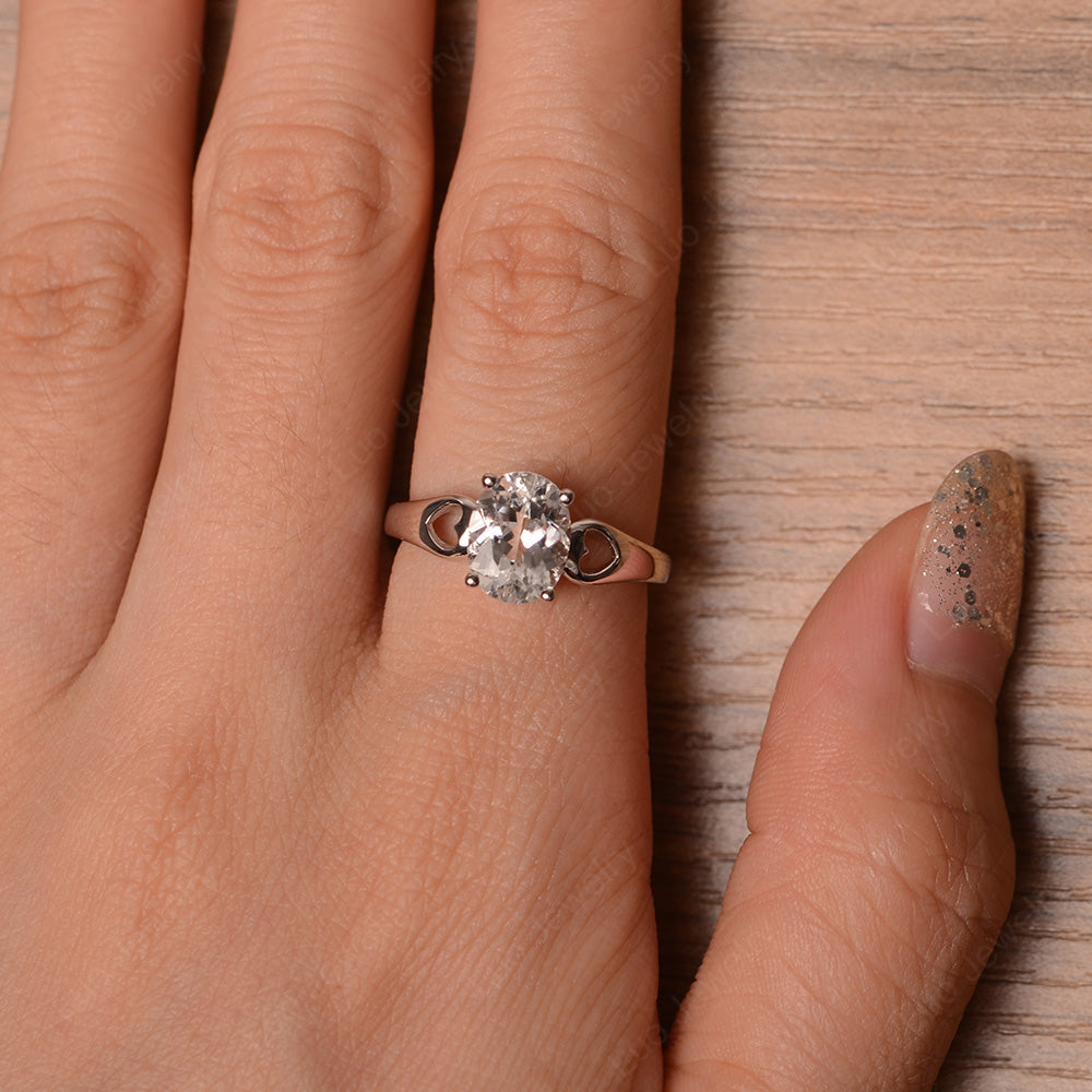 Unique White Topaz Vintage Ring Sterling Silver - LUO Jewelry