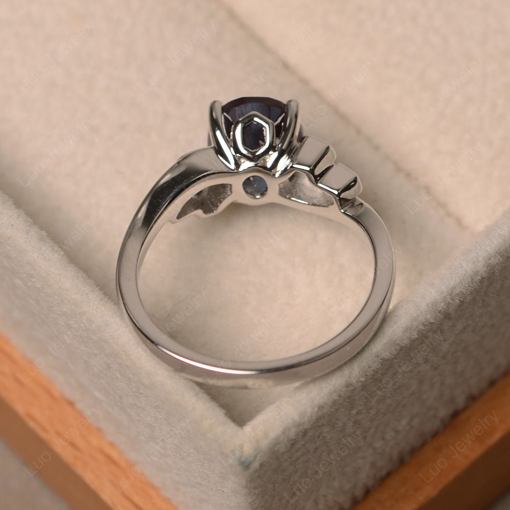 Oval Cut Eccentric Alexandrite Ring Yellow Gold - LUO Jewelry