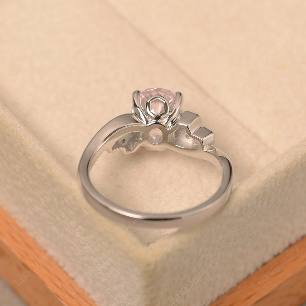 Oval Cut Eccentric Cubic Zirconia Ring Yellow Gold - LUO Jewelry