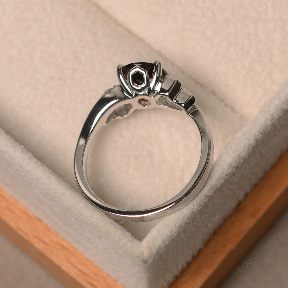 Oval Cut Eccentric Garnet Ring Yellow Gold - LUO Jewelry