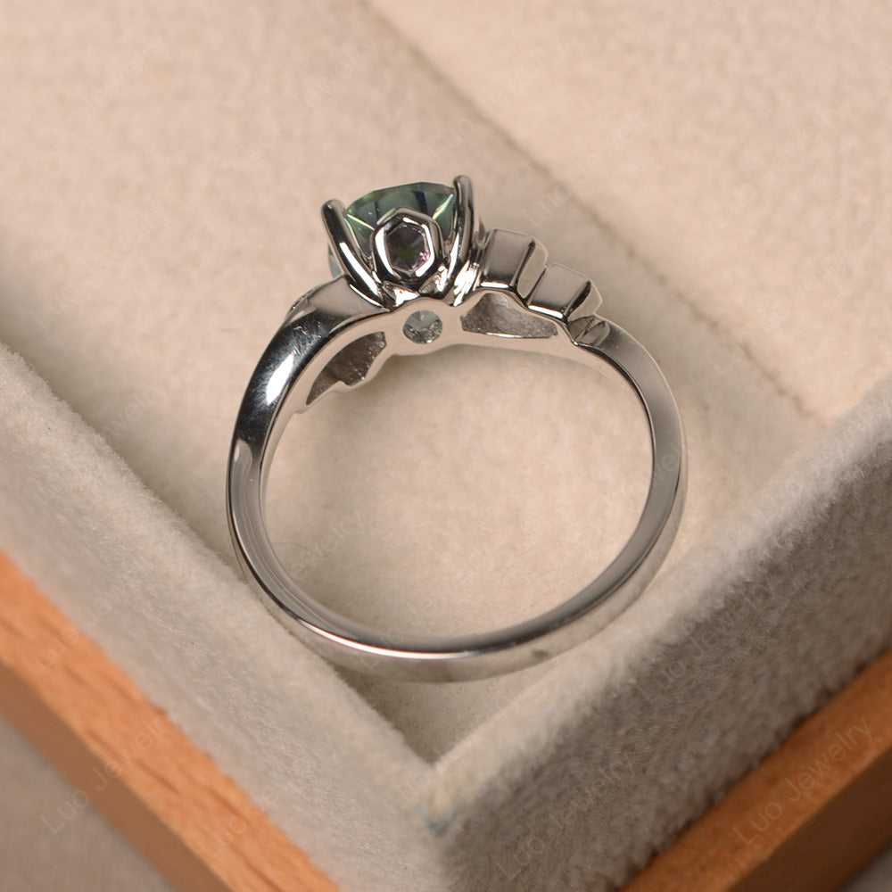 Oval Cut Eccentric Mystic Topaz Ring Yellow Gold - LUO Jewelry