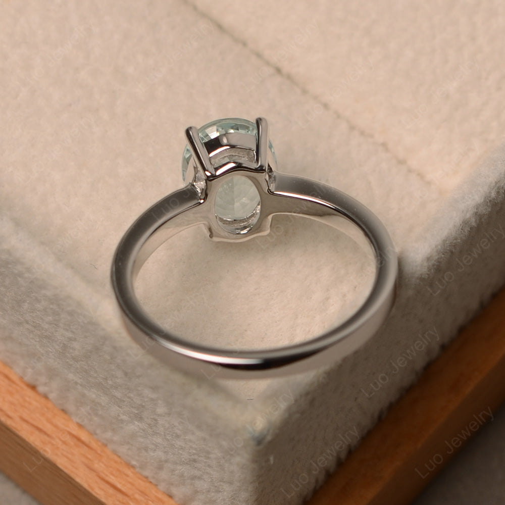 Oval Aquamarine Solitaire Engagement Ring - LUO Jewelry