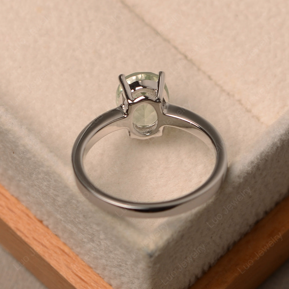 Oval Green Amethyst Solitaire Engagement Ring - LUO Jewelry