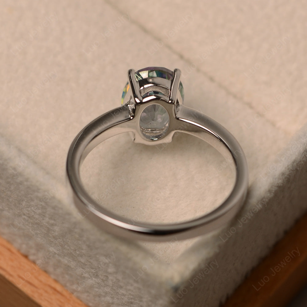 Oval Mystic Topaz Solitaire Engagement Ring - LUO Jewelry