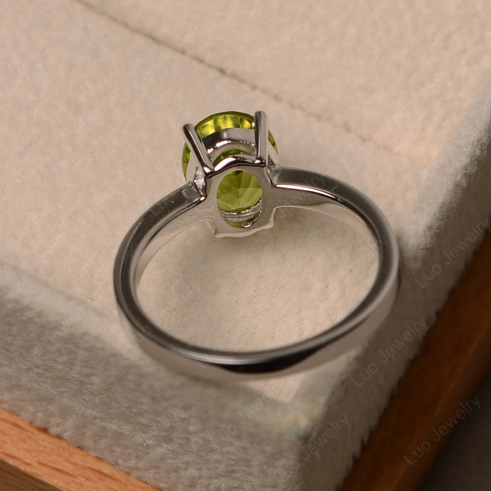 Oval Peridot Solitaire Engagement Ring - LUO Jewelry