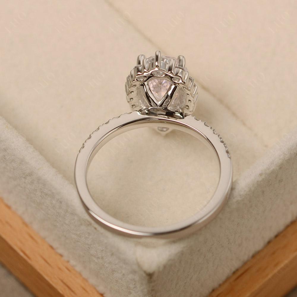 Pink Cubic Zirconia Ring Halo Engagement Ring - LUO Jewelry