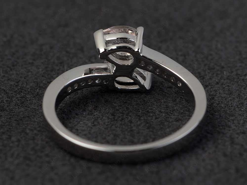 2 Stone Pear Morganite Mothers Ring For Mom - LUO Jewelry