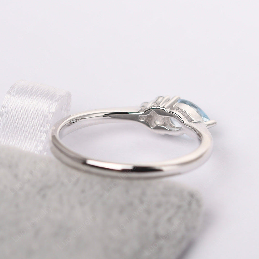 Pear Shaped Aquamarine Ring For Baby Girl - LUO Jewelry