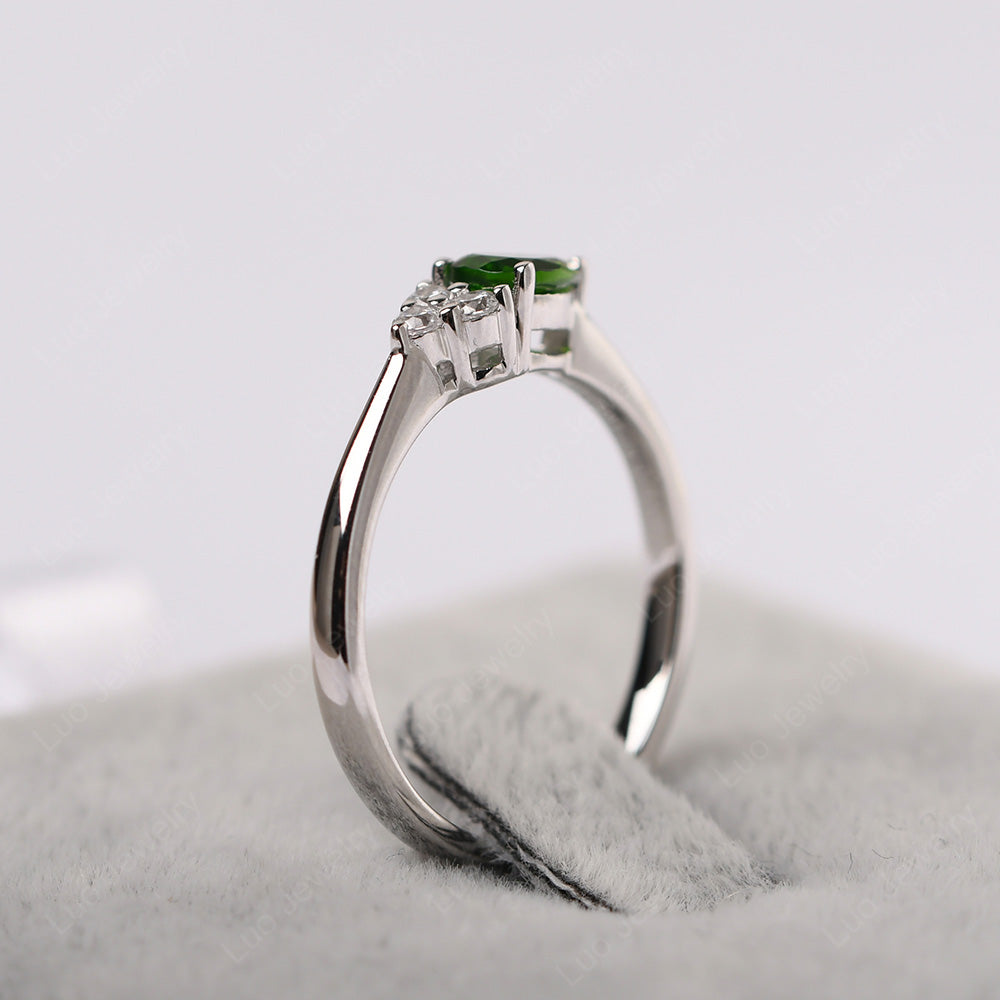 Pear Shaped Diopside Ring For Baby Girl - LUO Jewelry
