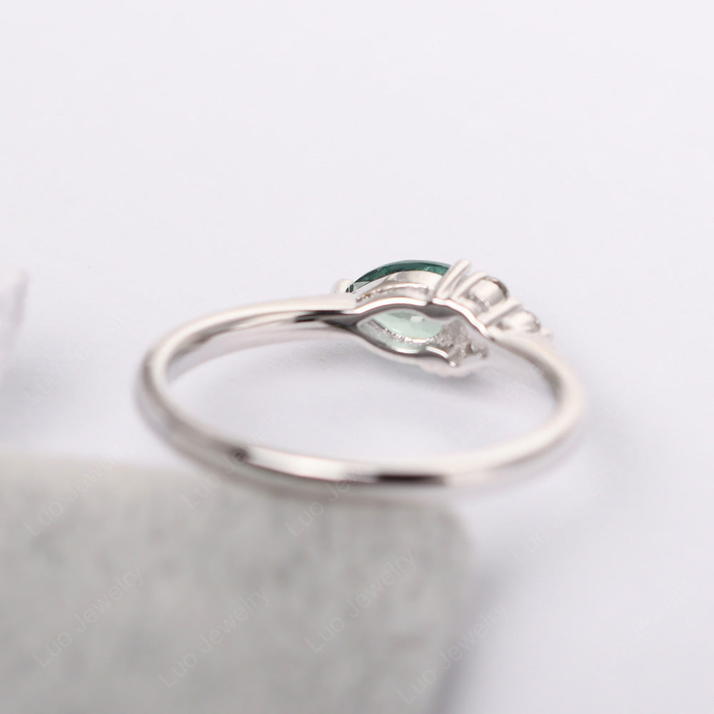 Pear Shaped Green Sapphire Ring For Baby Girl - LUO Jewelry