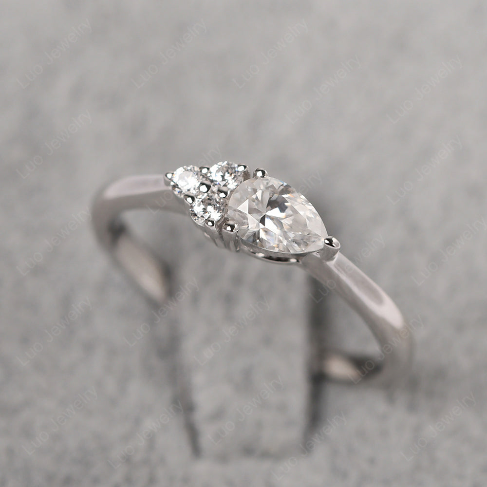 Pear Shaped Moissanite Ring For Baby Girl - LUO Jewelry
