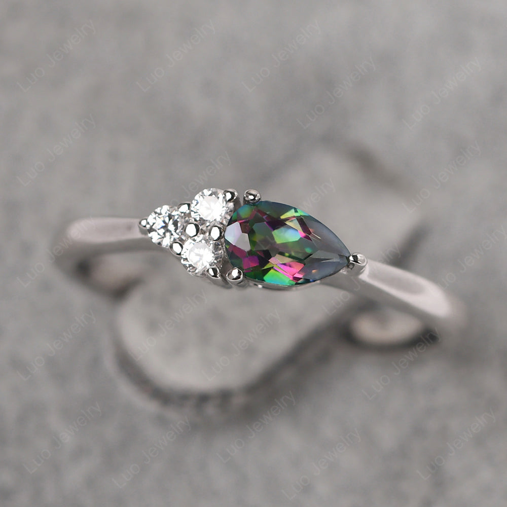 Pear Shaped Mystic Topaz Ring For Baby Girl - LUO Jewelry
