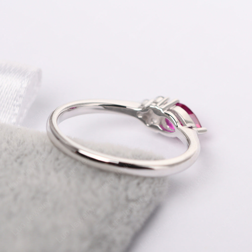 Pear Shaped Ruby Ring For Baby Girl - LUO Jewelry