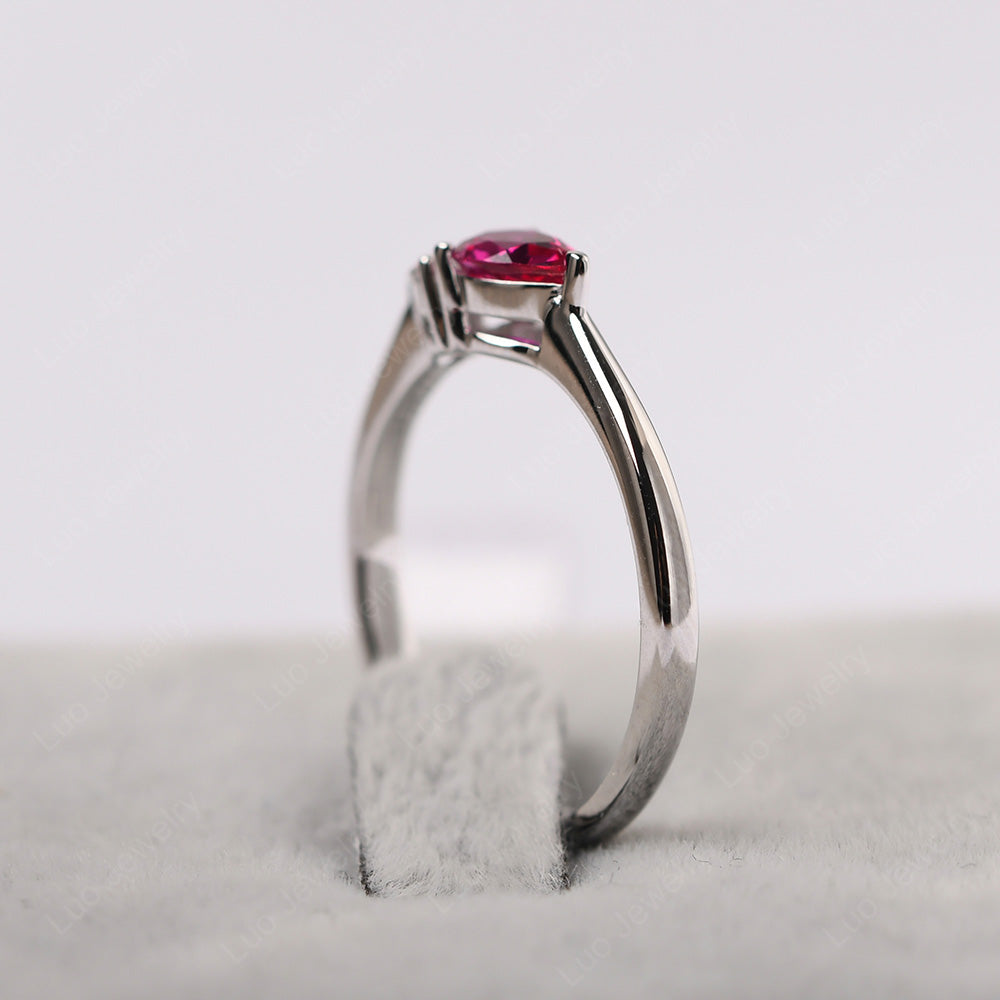 Pear Shaped Ruby Ring For Baby Girl - LUO Jewelry