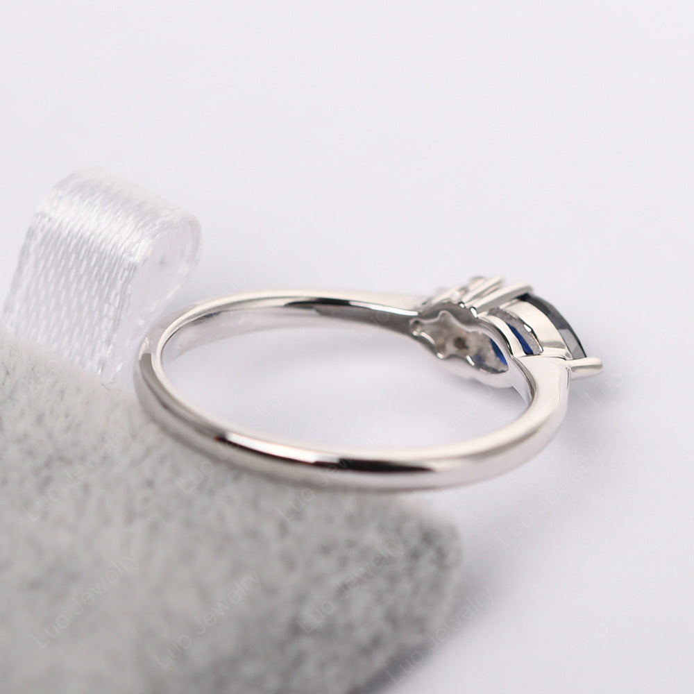 Pear Shaped Lab Sapphire Ring For Baby Girl - LUO Jewelry