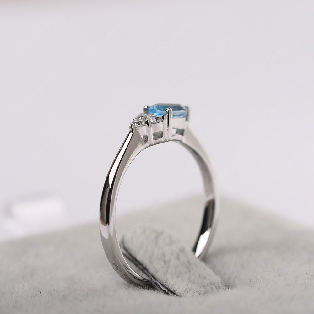 Pear Shaped Swiss Blue Topaz Ring For Baby Girl - LUO Jewelry