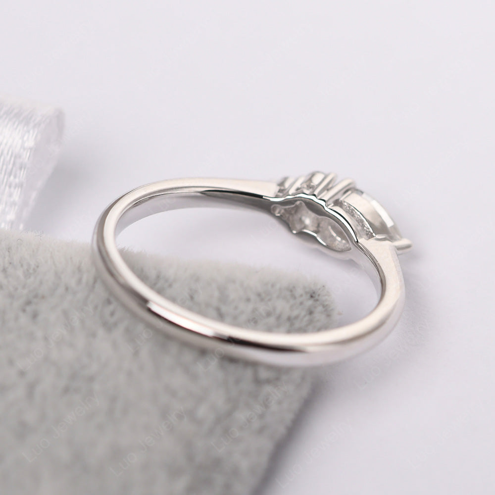 Pear Shaped White Topaz Ring For Baby Girl - LUO Jewelry