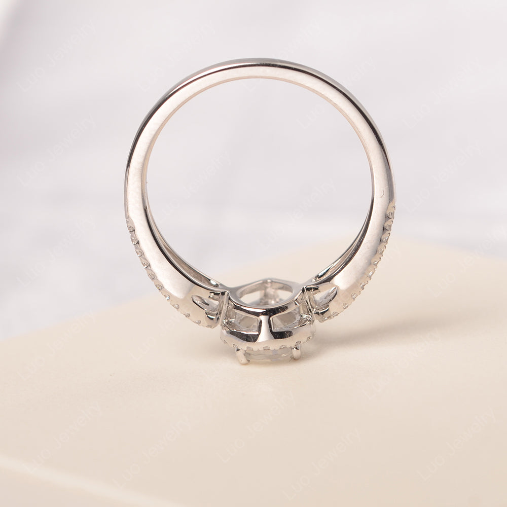 Pear Shaped Moonstone Halo Engagement Ring - LUO Jewelry