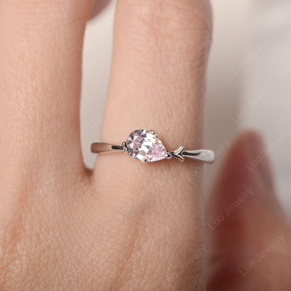 Pear Shaped Cubic Zirconia Ring Fish Ring - LUO Jewelry