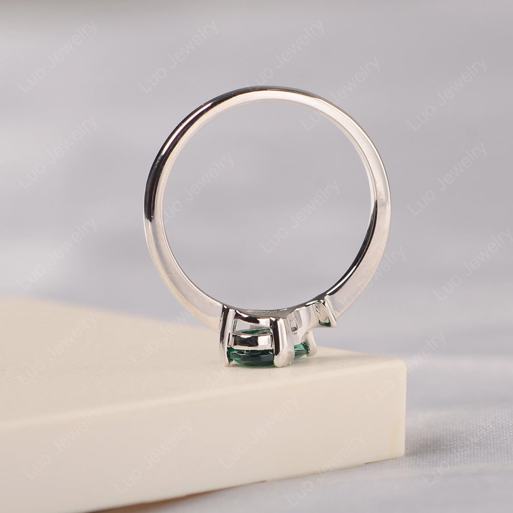 Pear Shaped Lab Emerald Ring Fish Ring - LUO Jewelry