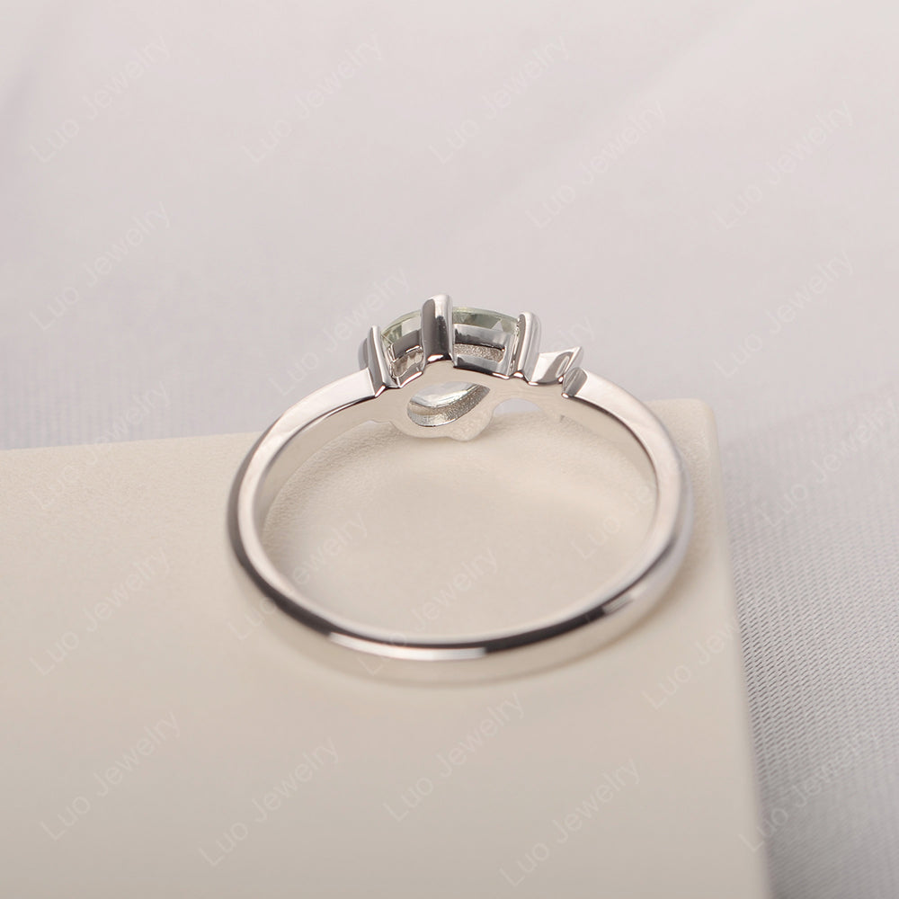 Pear Shaped Green Amethyst Ring Fish Ring - LUO Jewelry