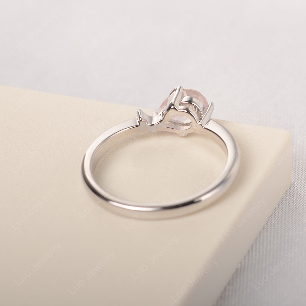 Pear Shaped Rose Quartz Ring Fish Ring - LUO Jewelry