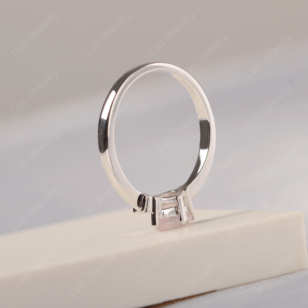 Pear Shaped Rose Quartz Ring Fish Ring - LUO Jewelry