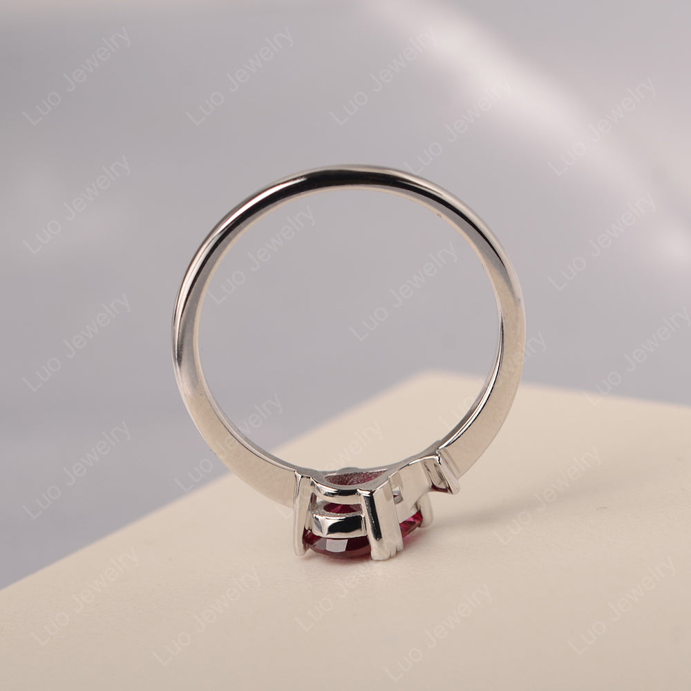 Pear Shaped Ruby Ring Fish Ring - LUO Jewelry