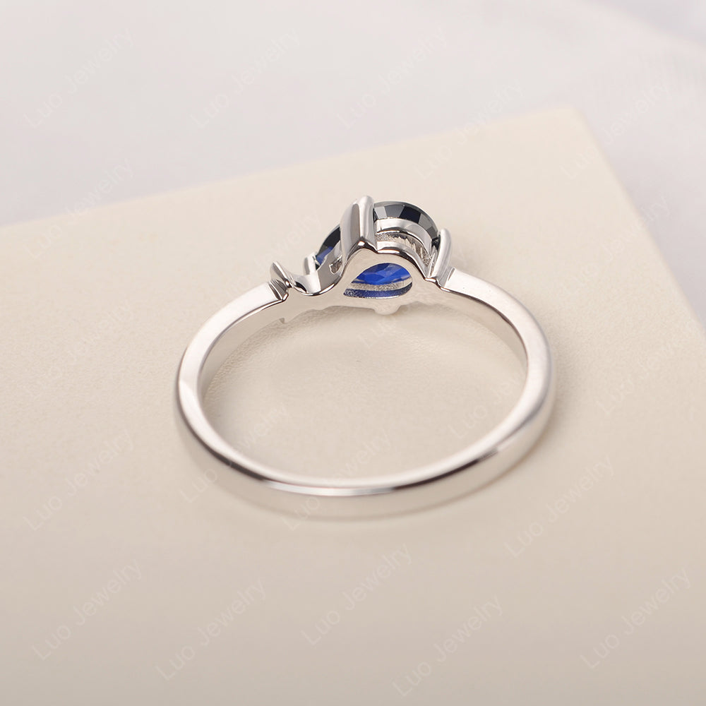 Pear Shaped Lab Sapphire Ring Fish Ring - LUO Jewelry