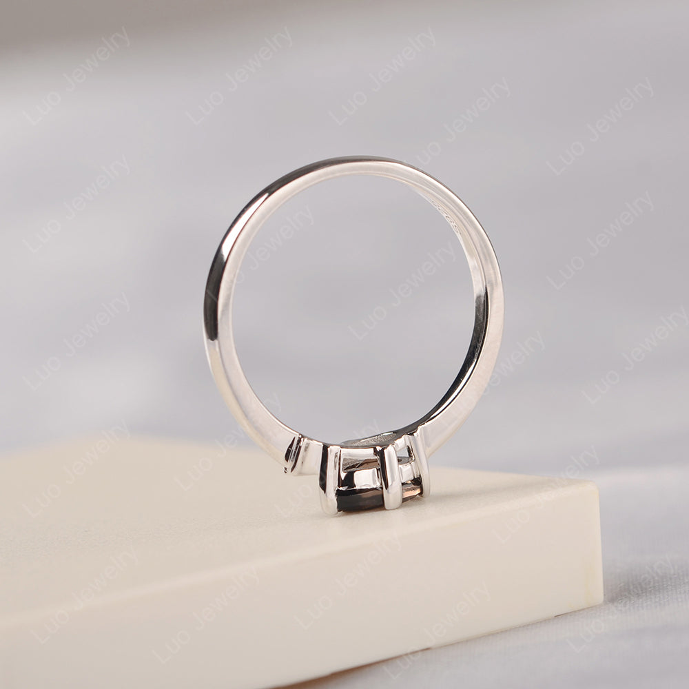 Pear Shaped Smoky Quartz Ring Fish Ring - LUO Jewelry