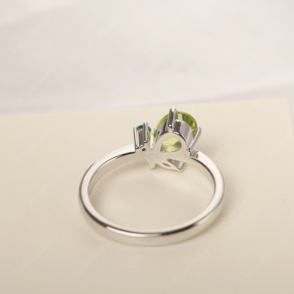 Peridot Engagement Ring Butterfly Ring - LUO Jewelry