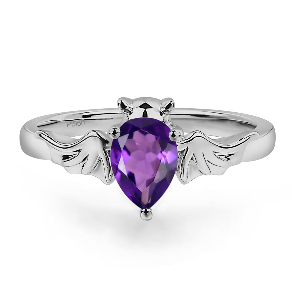 Amethyst Bat Engagement Ring - LUO Jewelry #metal_platinum