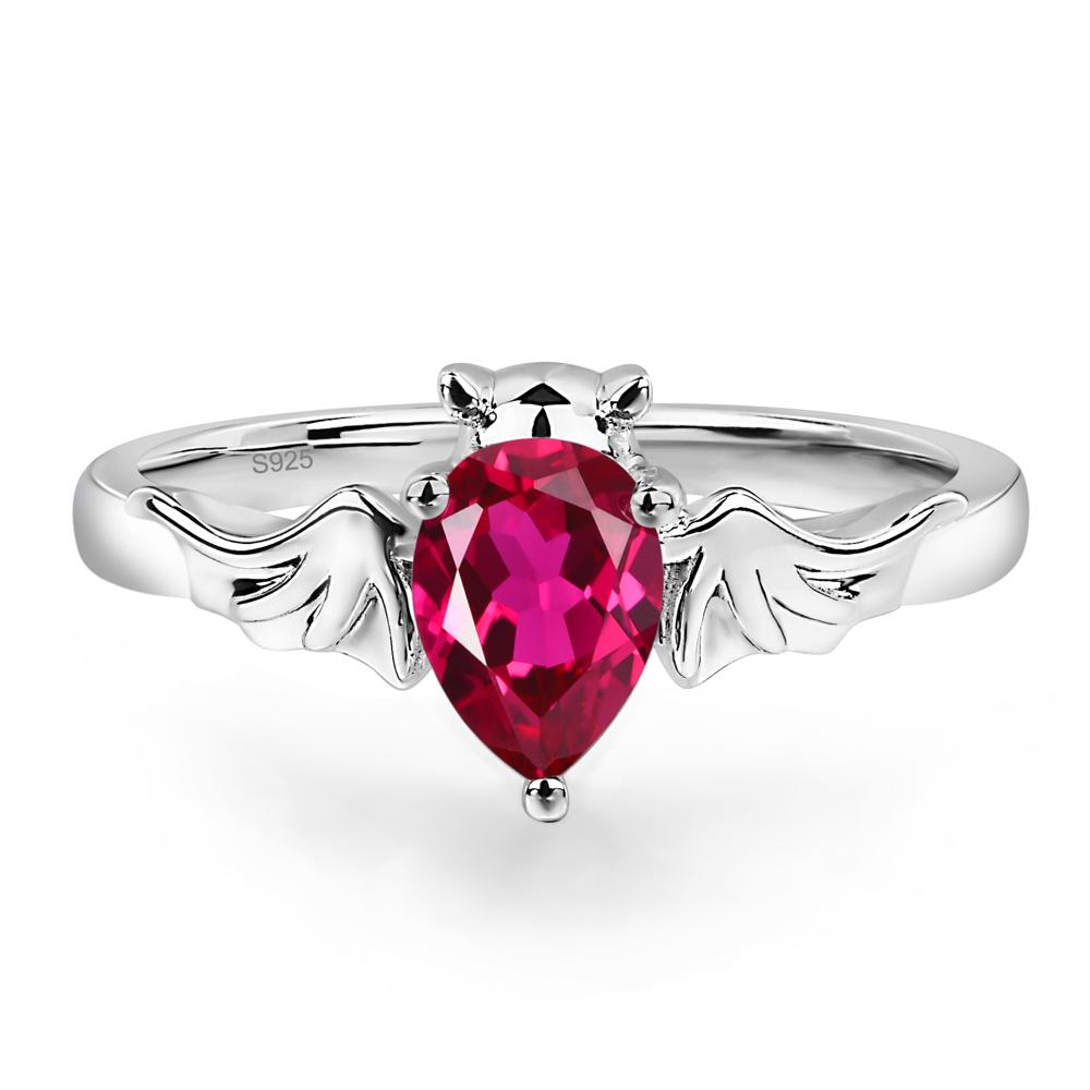 Ruby Bat Engagement Ring - LUO Jewelry #metal_sterling silver
